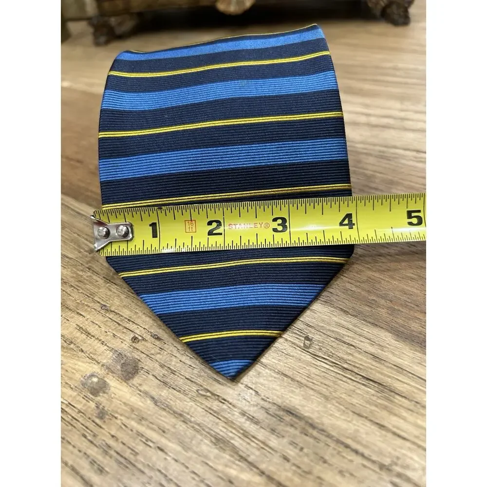 Brooks Brothers Makers Men’s Tie Blue Striped 4” Thick Silk Necktie‎ made in USA